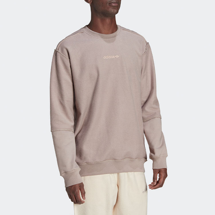 Men's adidas originals Solid Color Round Neck Pullover Light Grey HP0436