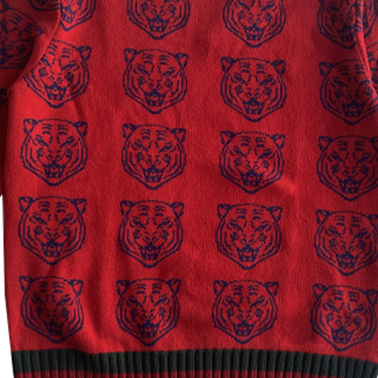 Gucci Knit Sweater Jumper With Tigers 'Red' 474712-X1469-6526