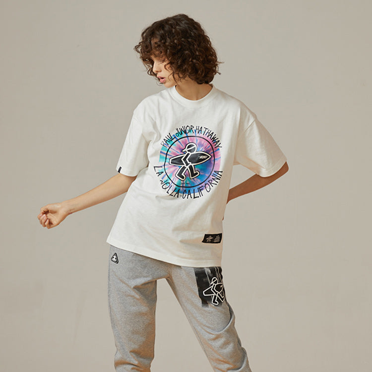 PJs Vigor Multi-Color Pattern Printing Short Sleeve Unisex White 20SSTS1020-P