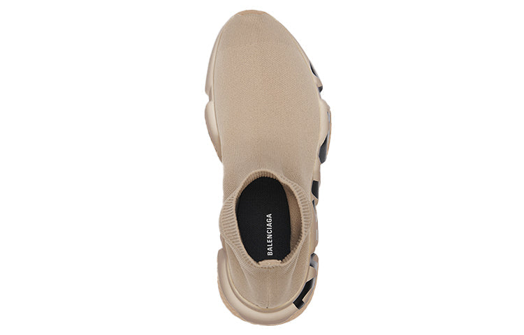 (WMNS) Balenciaga Speed Graffiti Sneakers 'Beige Knit Black Graffiti Sole Unit' 605942W2DB79710