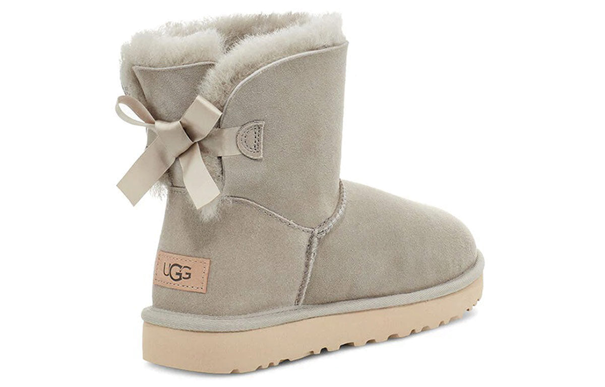 (WMNS) UGG Mini Bailey Bow II Fleece Lined light grey 1016501-GOA