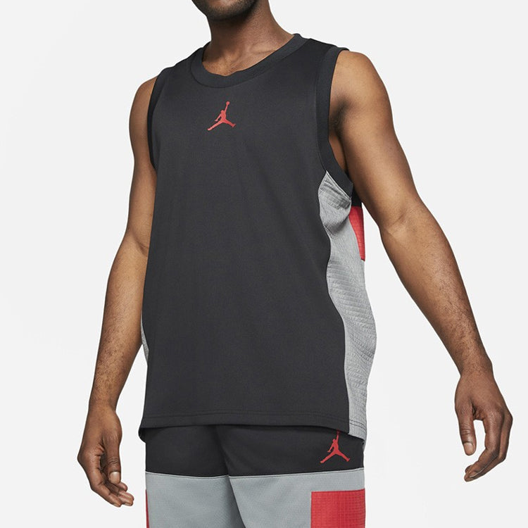 Air Jordan Dri-FIT Air Statement Splicing Quick-dry Basketball Sports Vest Male Black CZ4742-010