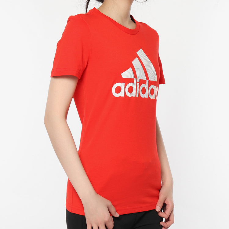 (WMNS) adidas Foil Sports Stylish Round Neck Short Sleeve Red DW5722