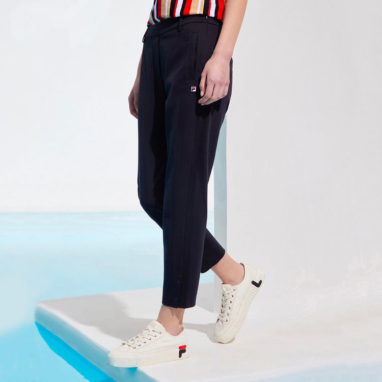 (WMNS) FILA Solid Color Straight Knit Casual Pants Blue F11W121601F-NV
