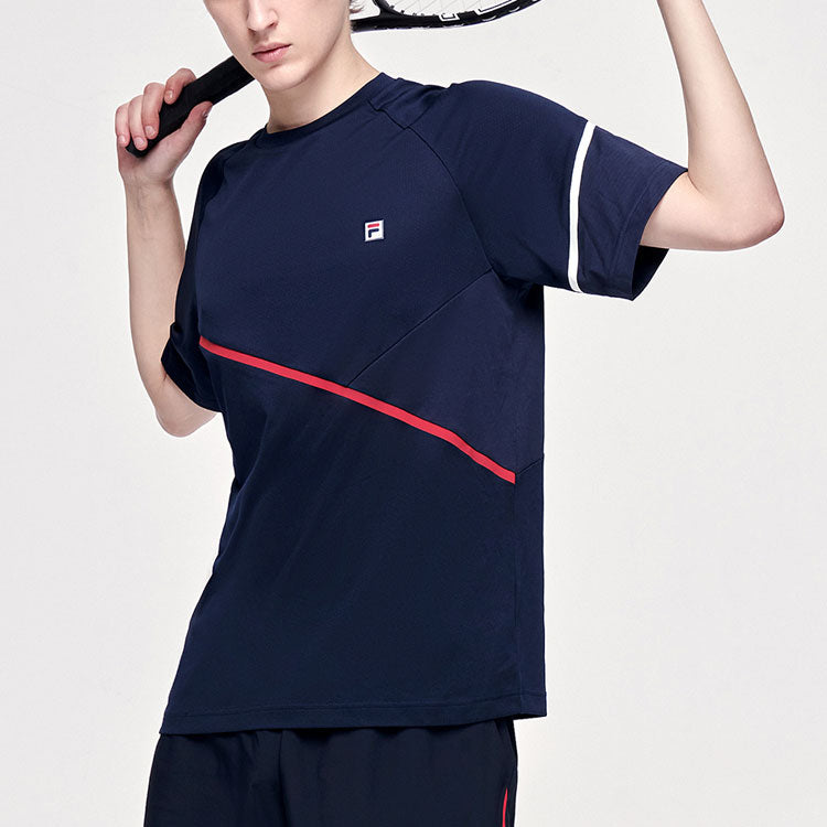 FILA Solid Color Sports Tennis Short Sleeve Blue A11M123101F-NV
