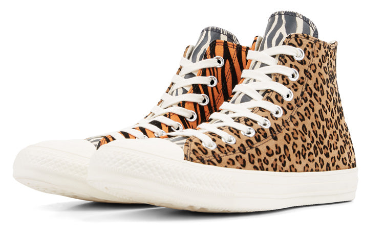 Converse Chuck Taylor All Star Animal Print Suede High Top 'Brown White' 165553C