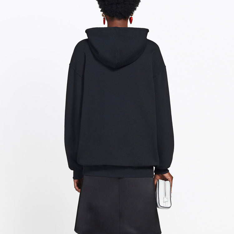 (WMNS) Balenciaga Embroidered Hoodie Black 570798TEV501000