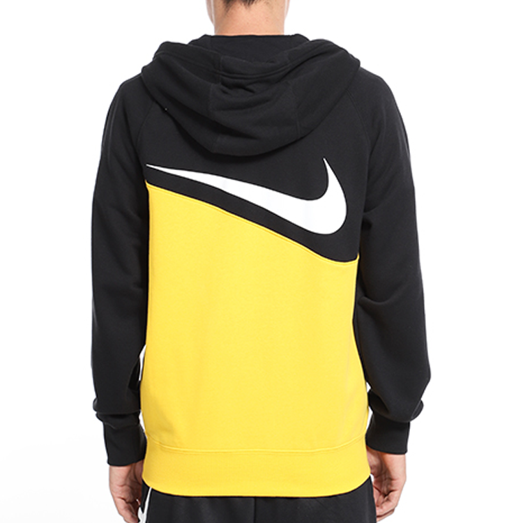 Nike Colorblock Knit Hooded Jacket Black Yellow Blackyellow CT3425-780