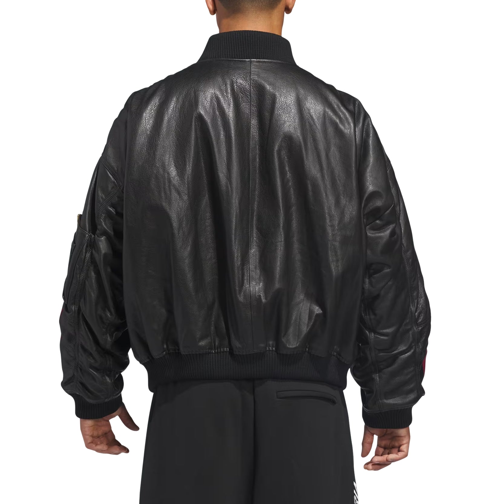 adidas x Chavarria Leather Bomber Jacket 'Black' KD9356