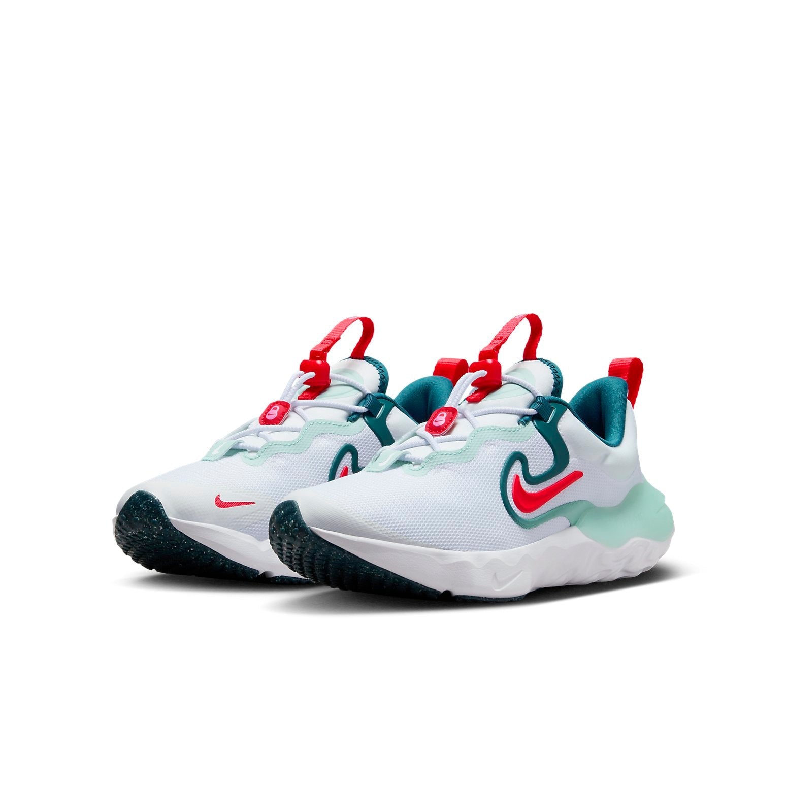 (GS) Nike Run Flow Running Shoes 'White Jade Ice Red' DR0472-101