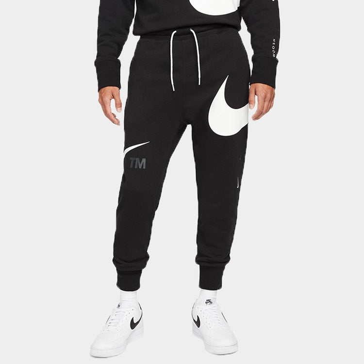 Men's Nike Large Logo Lacing Knit Bundle Feet Sports Pants/Trousers/Joggers Autumn Black DD6092-010