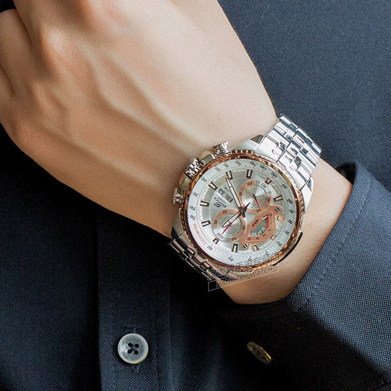 CASIO EDIFICE Series Leisure Fashion Hand Men's Mens Silver Analog EF-558D-7AV
