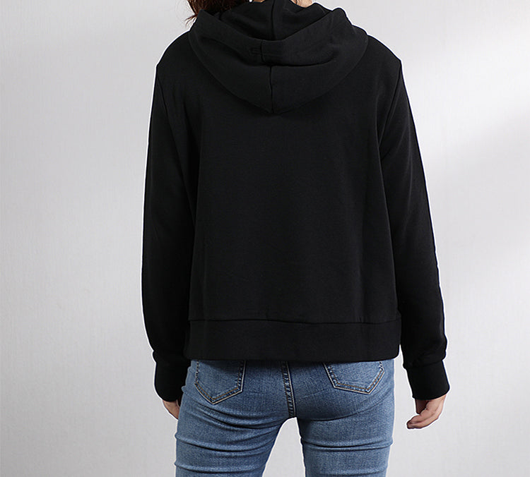 (WMNS) PUMA Classics Logo Hoody Knitting Pullover Fleece Black 595915-01
