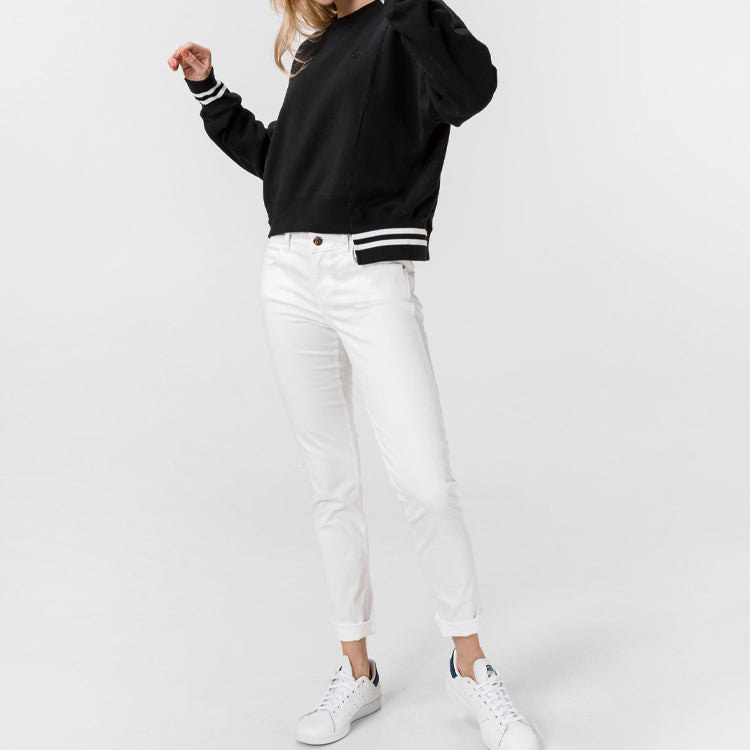 (WMNS) Converse Stripe Breathable Pullover Black 10020727-A02