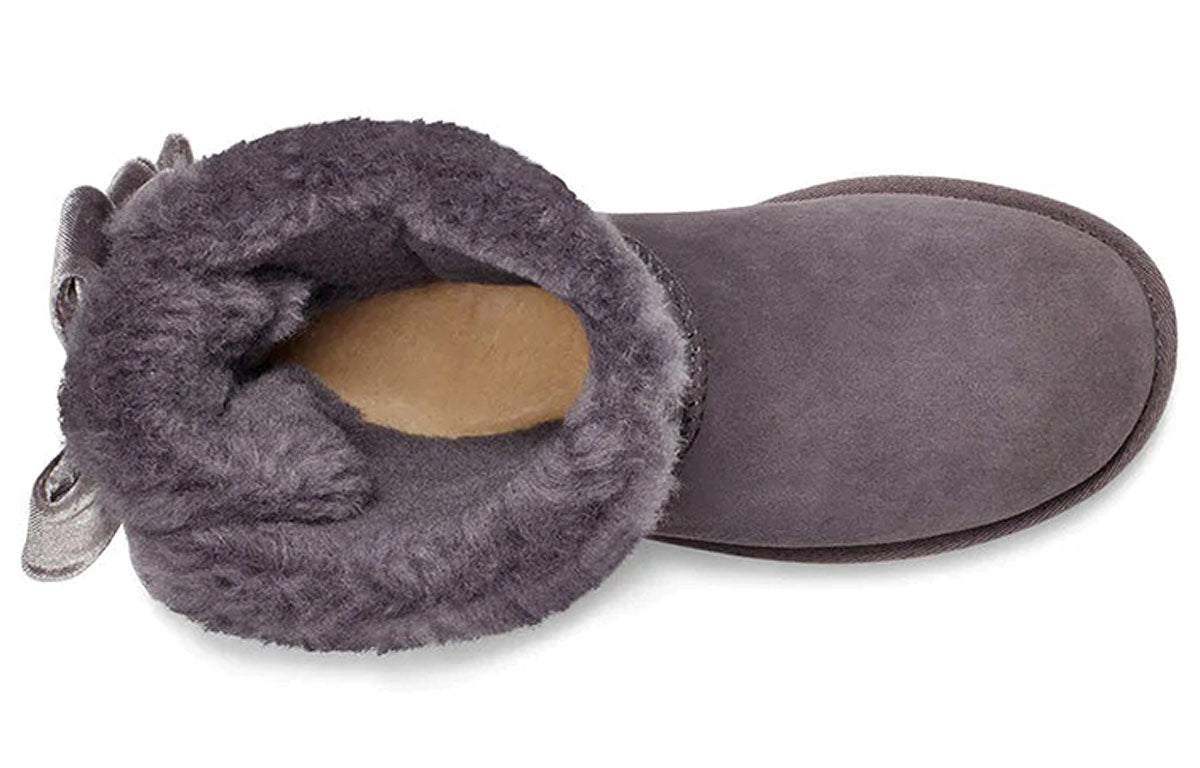 (WMNS) UGG Bailey Bow Velvet Snow Boots Purple 1118854-NHT