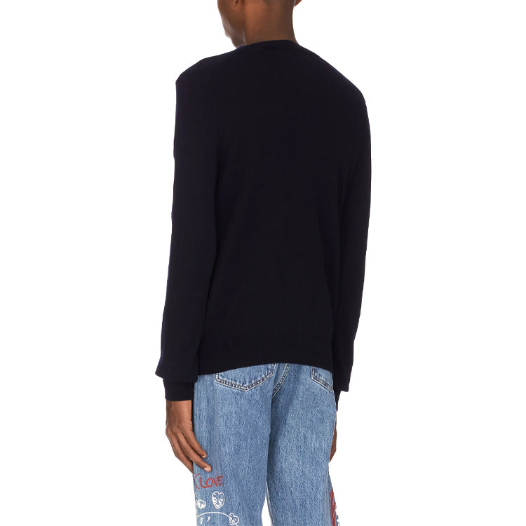 COMME des GARCONS PLAY V-Neck Pullover Gold Emblem 'Black' AZ-N048-051-2