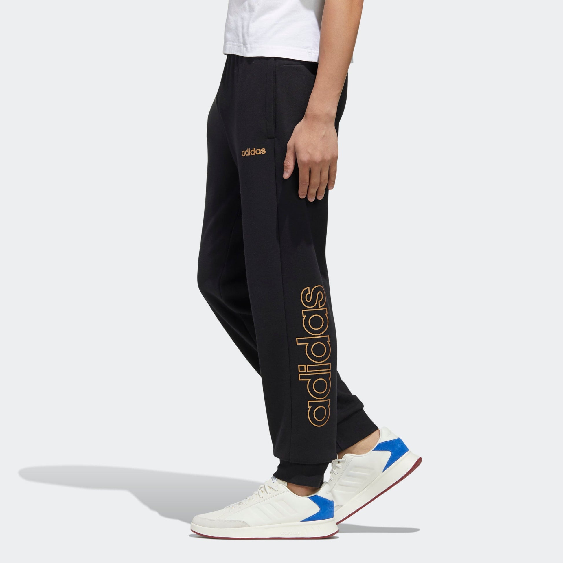 adidas M Ess Br Pnt logo Casual Cozy Bundle Feet Sports Pants Black FM3443