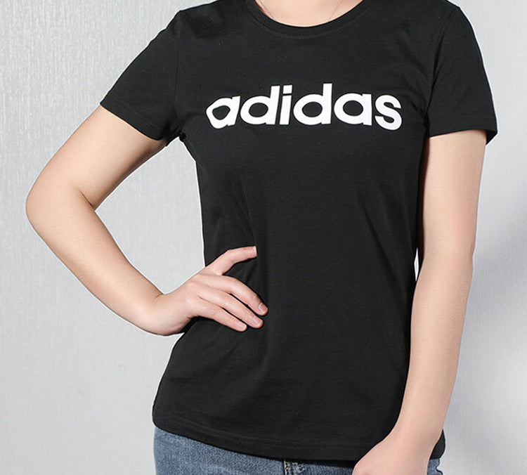 (WMNS) adidas neo W Esntl Lg T 1 Sports Short Sleeve Black FP7868