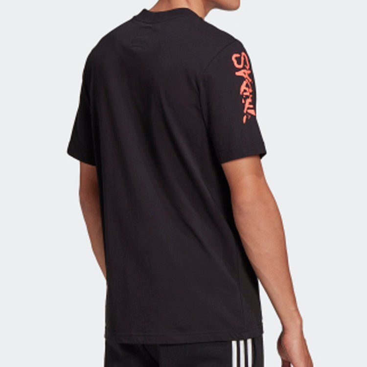 adidas originals Logo Printing Athleisure Casual Sports Short Sleeve Black GJ7769