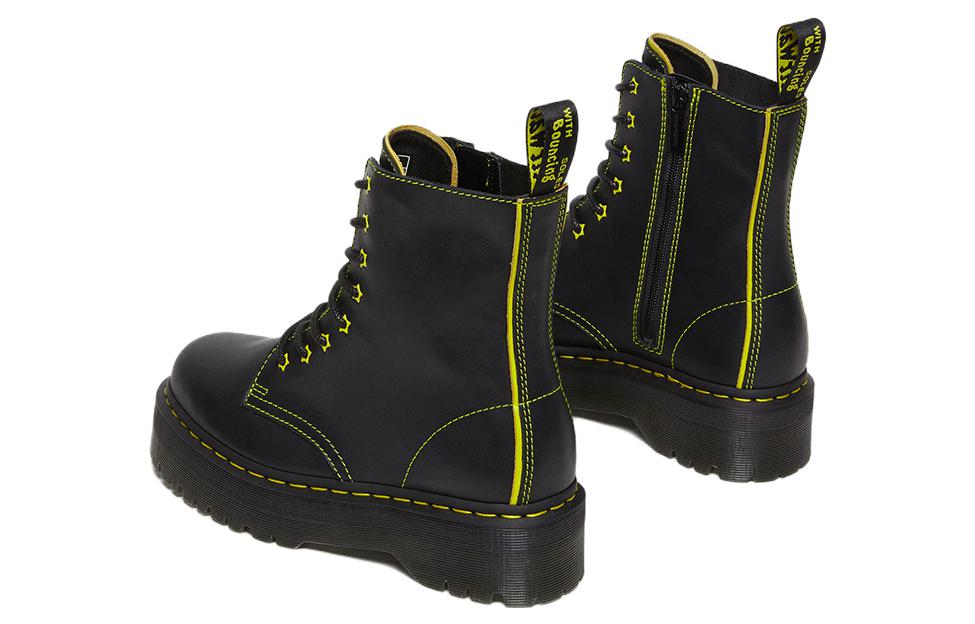 Dr. Martens Jadon II Boot Neon Star Leather Platforms 'Black Yellow' 27617002