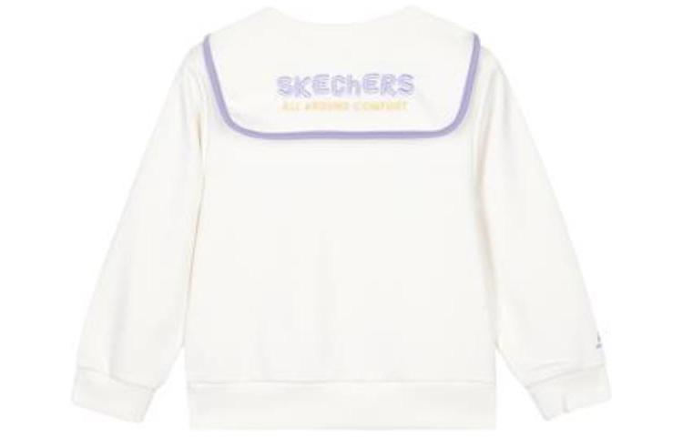 (GS) Skechers Letter Printed Sweatshirt and Long Pants Set 'White Purple' L123G026