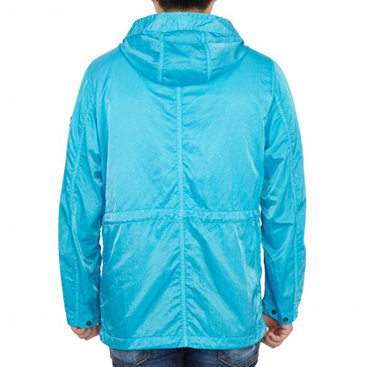 STONE ISLAND Logo Patch Drawstring Hooded Jacket 'Blue' 741544430-V0042