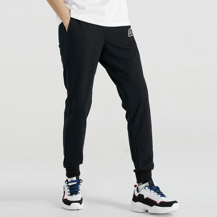 Skechers Logo Printed Knitted Tapered Sport Pants 'Black Navy Grey' L121M224