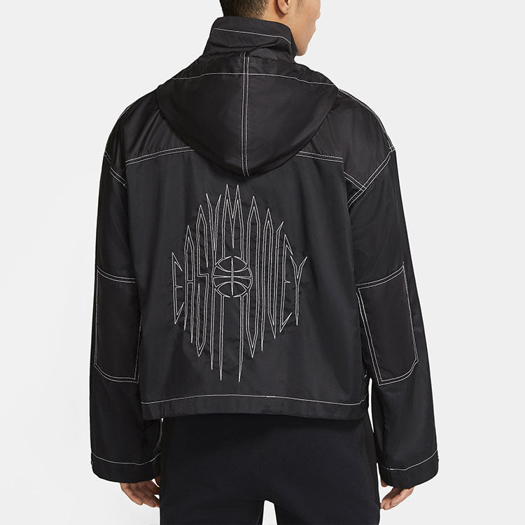 Men's Nike KD Swoosh Embroidered Pattern Woven Basketball Jacket Asia Edition Black CV2404-010