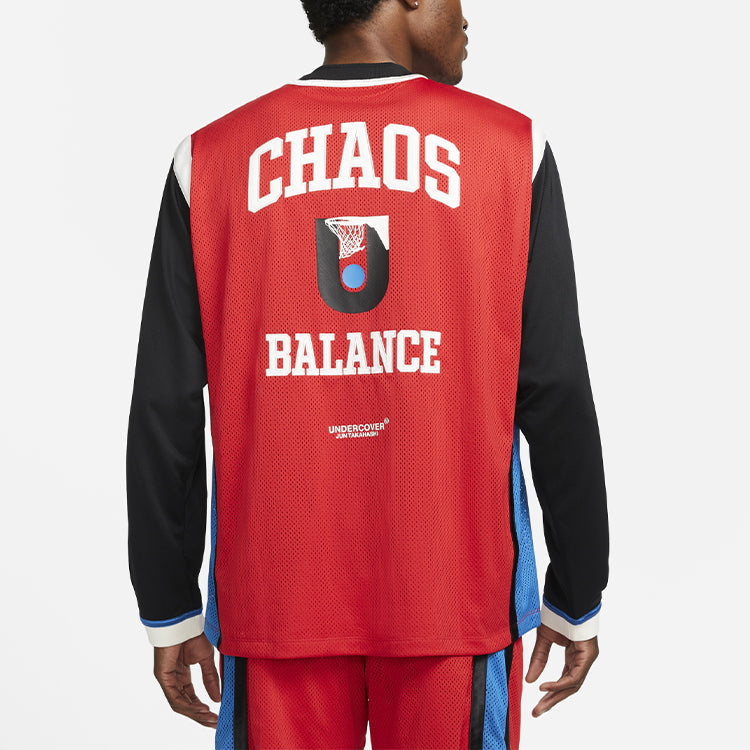 Nike Long-Shooting Top Contrasting Colors Printing Pattern Basketball Long Sleeves Asia Edition Red CZ4701-611