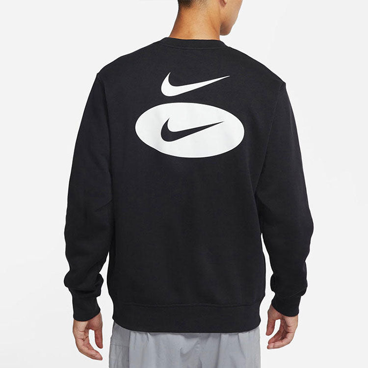 Men's Nike As Nsw Sl Bb Crew Casual Sports Fleece Lined Round Neck Long Sleeves Black DM5461-010