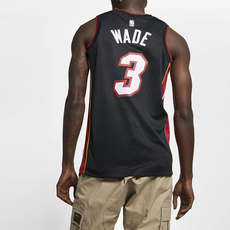 Nike NBA Dwyane Wade Icon Edition Swingman Jersey Miami Heat No. 3 Team limited SW Fan Edition Black 864487-025