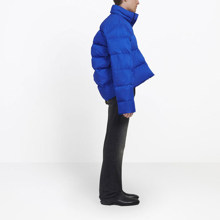 Balenciaga Small Logo Print Down Jacket 'Blue' 556231TYD334210