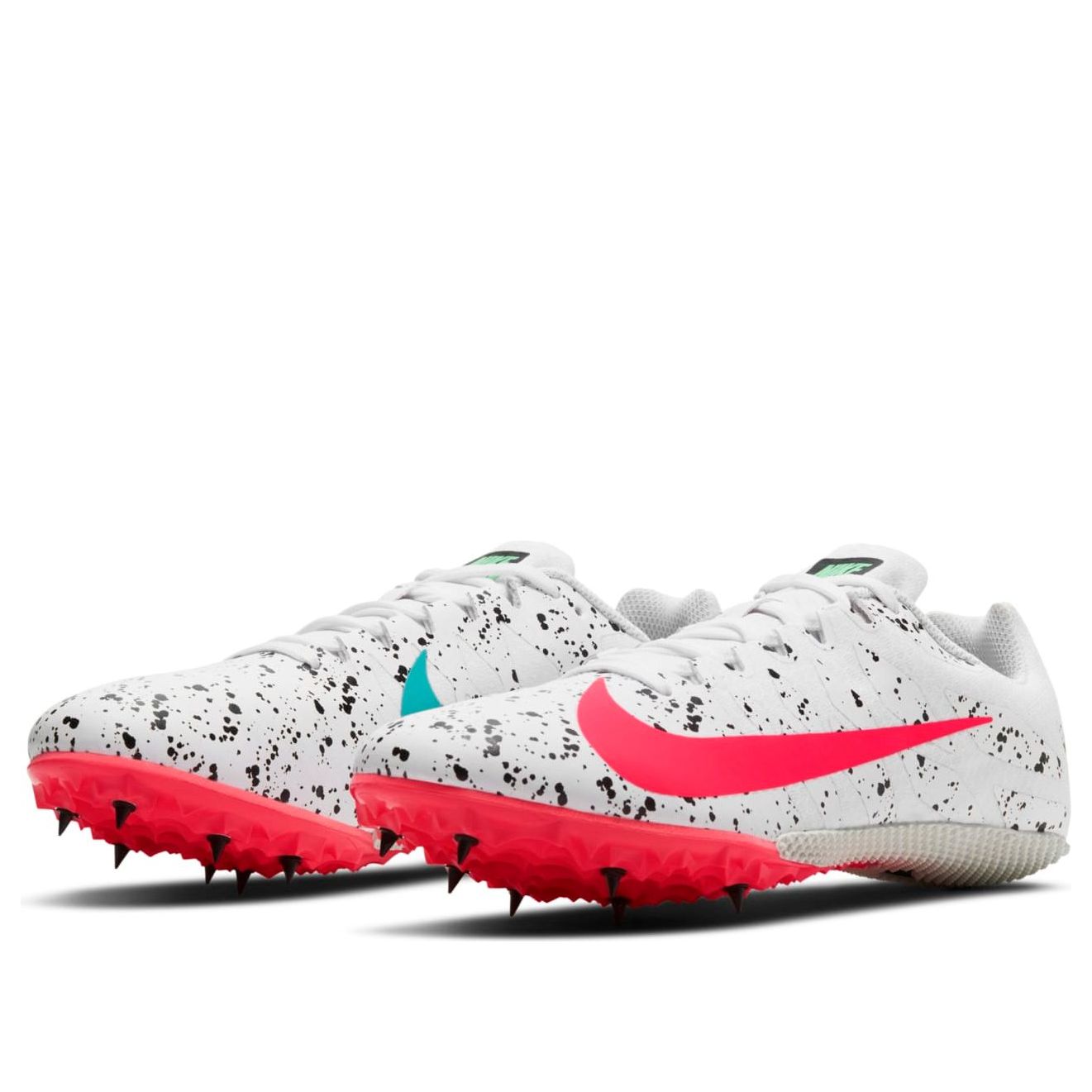 Nike Air Zoom Rival S 9 Spikes 'Paint Splatter White Crimson Jade' 907564-101