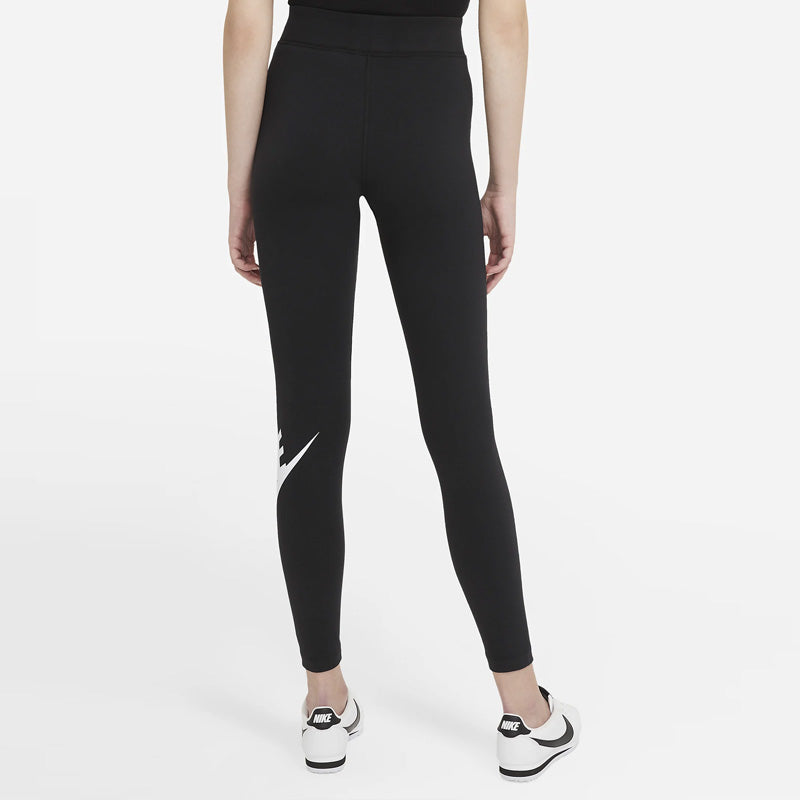 (WMNS) Nike Sportswear Essential High-Waisted Logo Leggings 'Black White' CZ8528-010