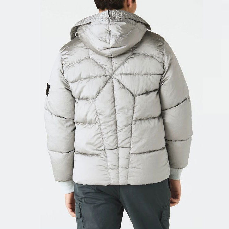 STONE ISLAND Hooded Down Jacket 'Pearl Grey' 771543619-V0061