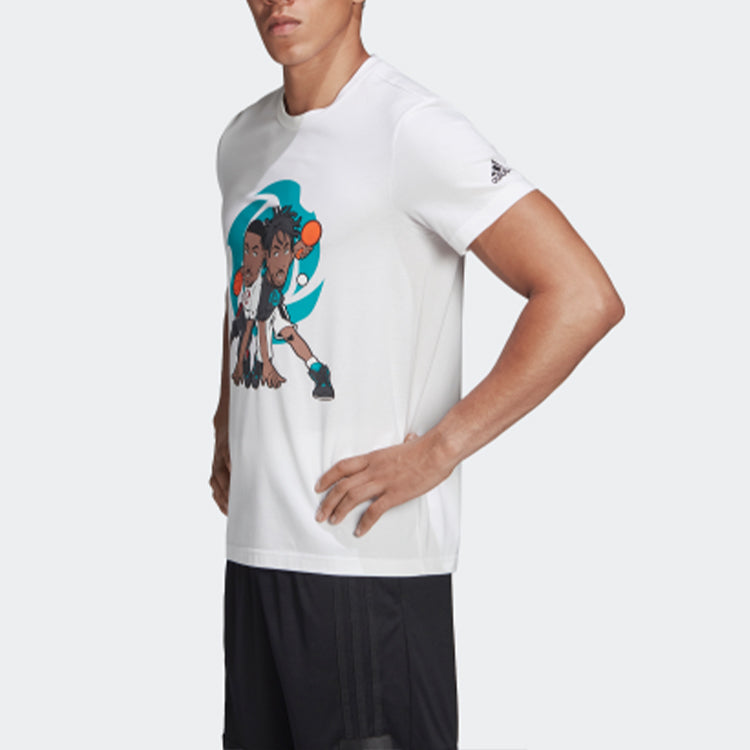 adidas Rose Geek Up Pattern Printing Short Sleeve White DX6949