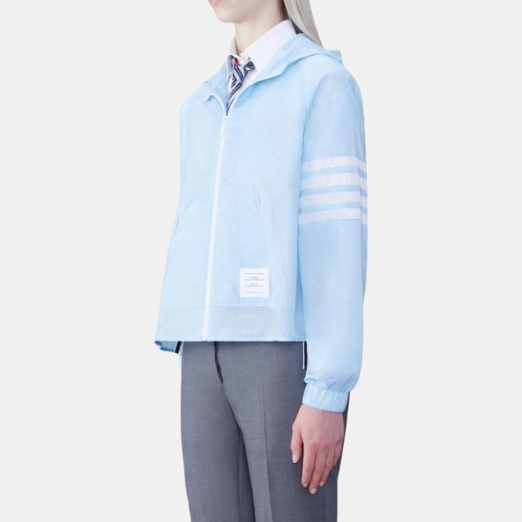 (WMNS) THOM BROWNE Windbreaker Jumper Jacket 'Blue' FJT316A-F0517-460
