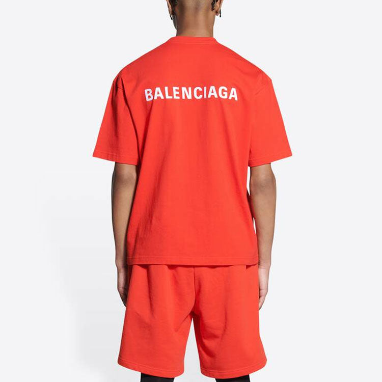 Balenciaga Logo T-Shirt Medium Fit 'Bright Red' 612966TMVF43168