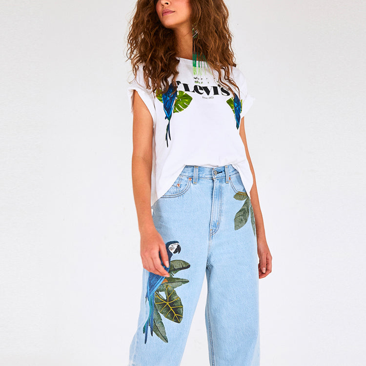 Levis x FARM Rio Crossover Alphabet Printing Short Sleeve White 87156-0001