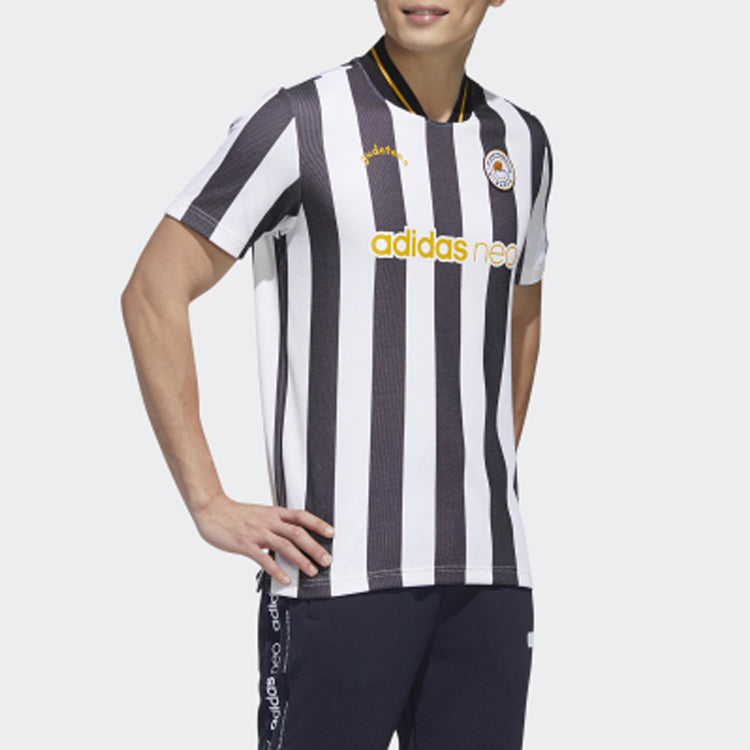 adidas neo adidas Yellow Sports Short Sleeve Black White GL7215