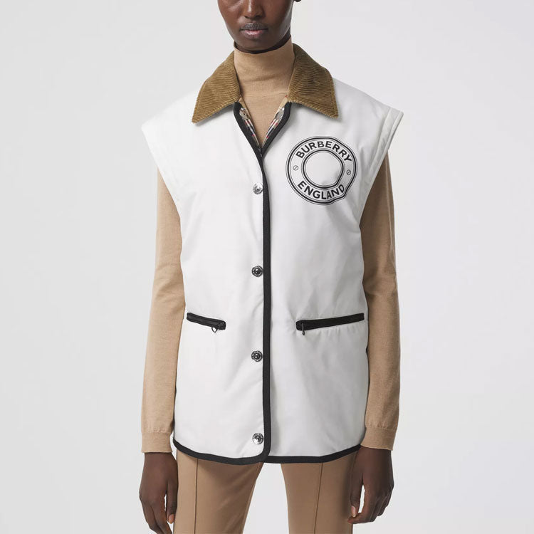 Burberry Sleeve Double Sided Logo Jacket White 80370381