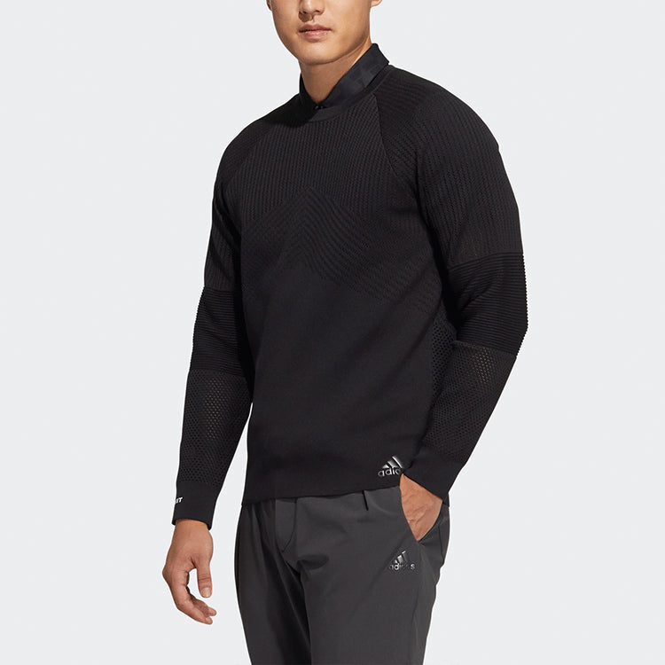 Men's adidas Golf Sports Pullover Long Sleeves Knitwear Black HB3597