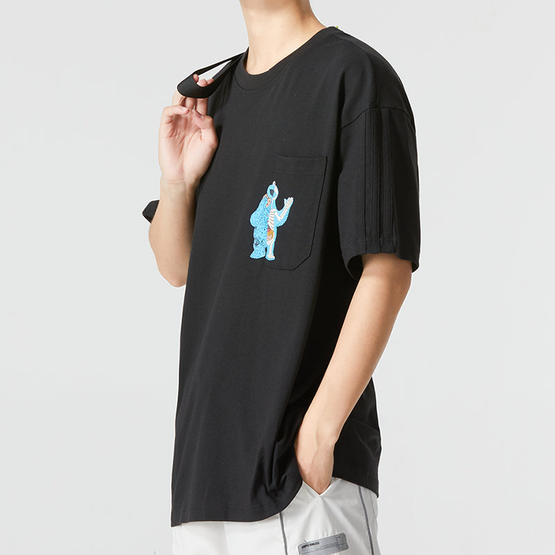 Men's adidas U JF SS Tee 2 Cartoon Pattern Athleisure Casual Sports Round Neck Short Sleeve Black T-Shirt HM9938