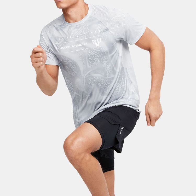 Men's Under Armour Iso-Chill Running Sports Short Sleeve Gray 1350134-014