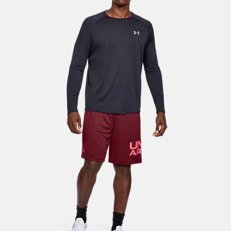 Under Armour Tech Wordmark Shorts 'Burgundy Pink' 1351653-615