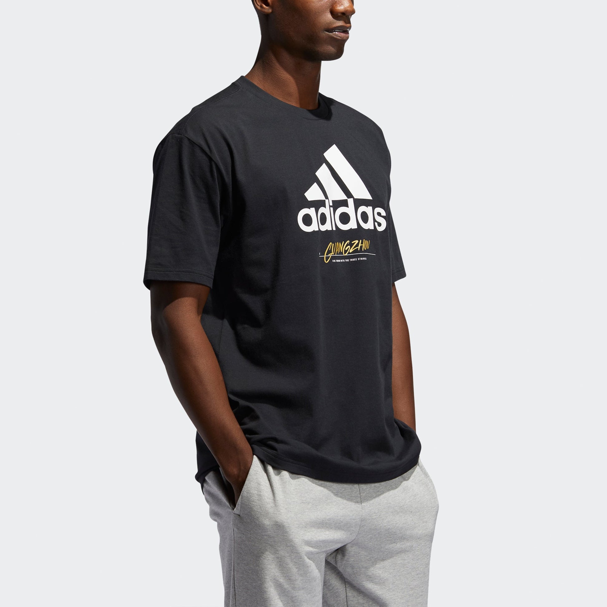 adidas Guangz Jocktag Alphabet Printing Casual Sports Short Sleeve Black GJ0291