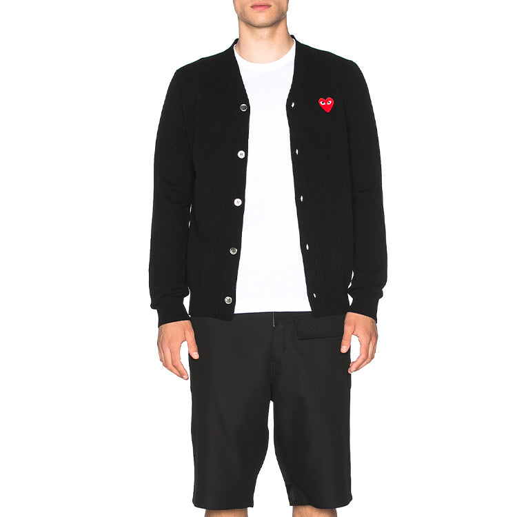 COMME des GARCONS PLAY Cardigan Red Emblem 'Black' AZ-N008-051-1