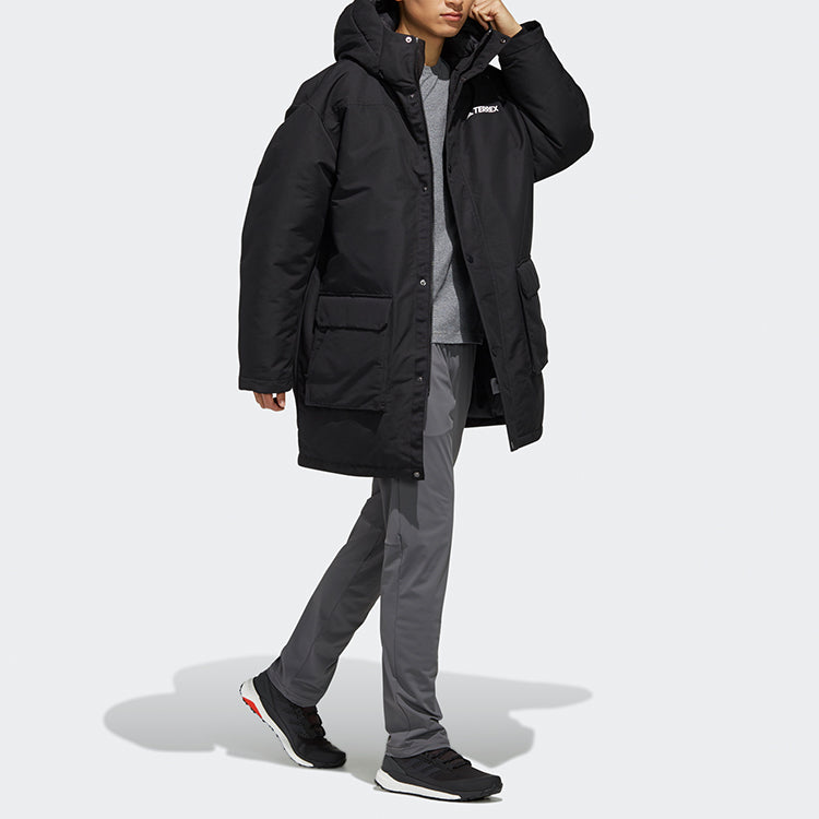 adidas Xplr Dwn Stay Warm Outdoor hooded down Jacket Black EH4987