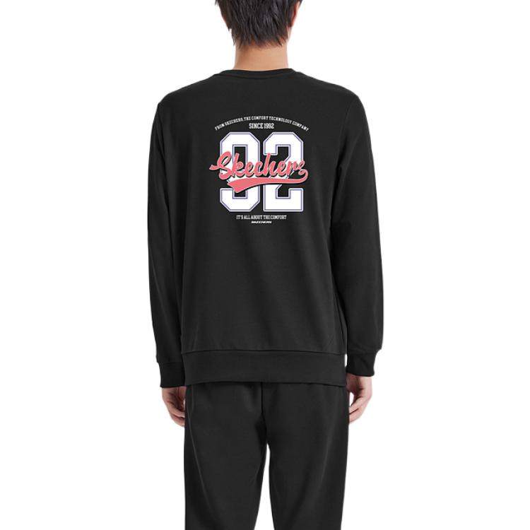 Skechers Number Printed Crew Sweatshirt 'Grey Black White' L422U228