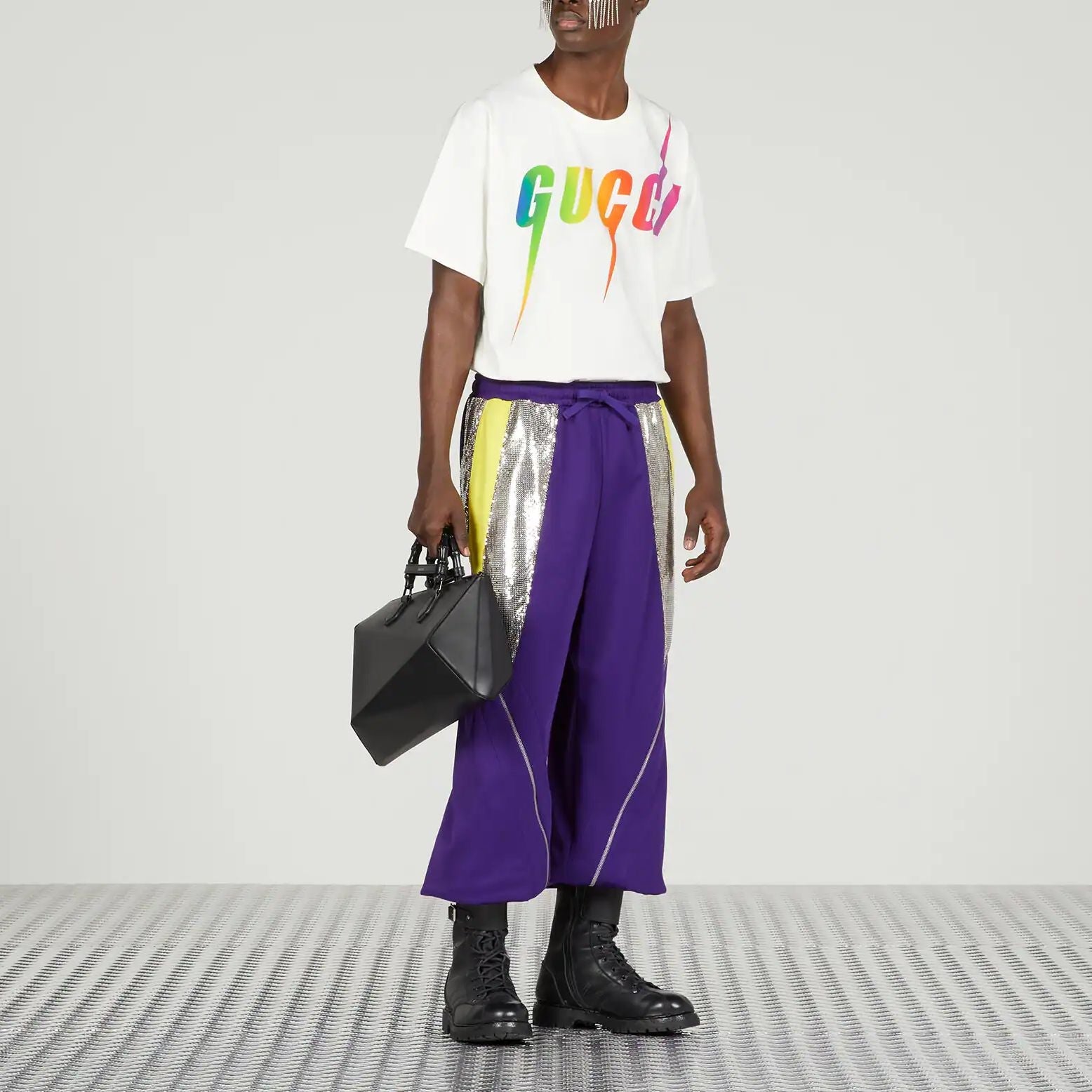 Gucci print cotton T-shirt 'off white' 616036-XJFF9-9095